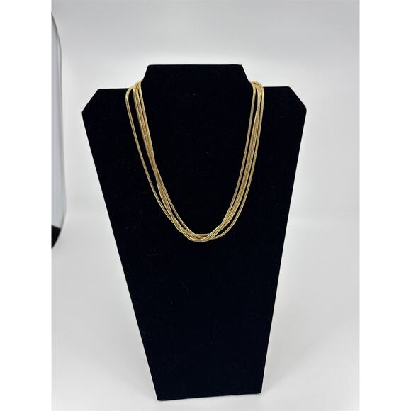 Jewels by Park Lane Gold-Tone 4-Rope Multi-Strand 17.5" Necklace Magnetic Clasp - Picture 1 of 4